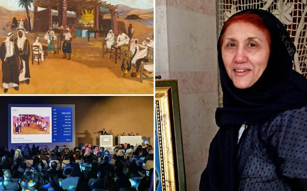 Ahmad Albar 絵画 サウジアラビア大臣 贈呈品 Historic auction: Safeya Binzagr's 1968 painting becomes Saudi